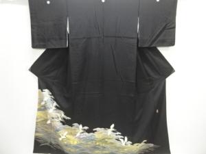 作家物　郡鶴に松模様留袖（比翼付き）